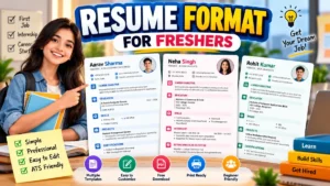 Resume format for freshers with free Word template